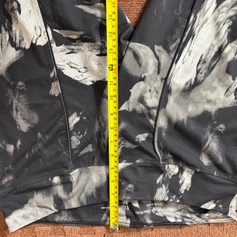 Simply Vera Vera Wang Simply Breathe Leggings XL Black gym Abstract Floral Yoga - Picture 3 of 9